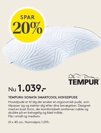 SengeSpecialisten Tempur sonata smartcool hovedpude tilbud