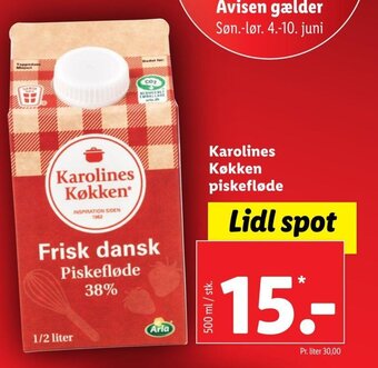 Lidl Karolines Køkken Piskefløde tilbud
