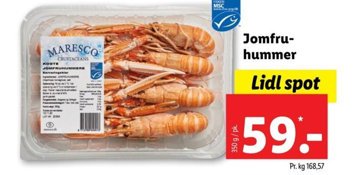 MARESCO Jomfruhummer tilbud hos Lidl