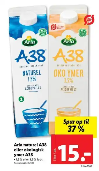 Lidl Arla naturel A38 eller økologisk ymer A38 tilbud
