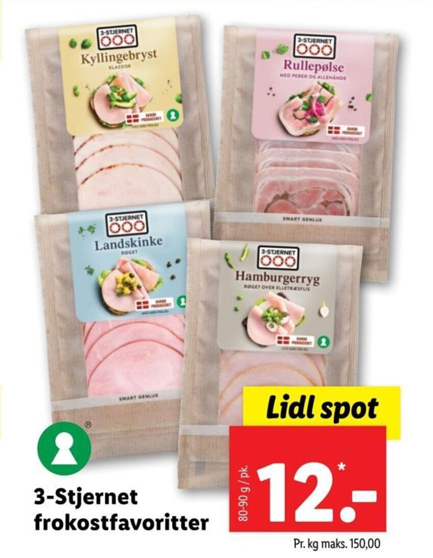 Lidl 3-Stjernet frokostfavoritter tilbud