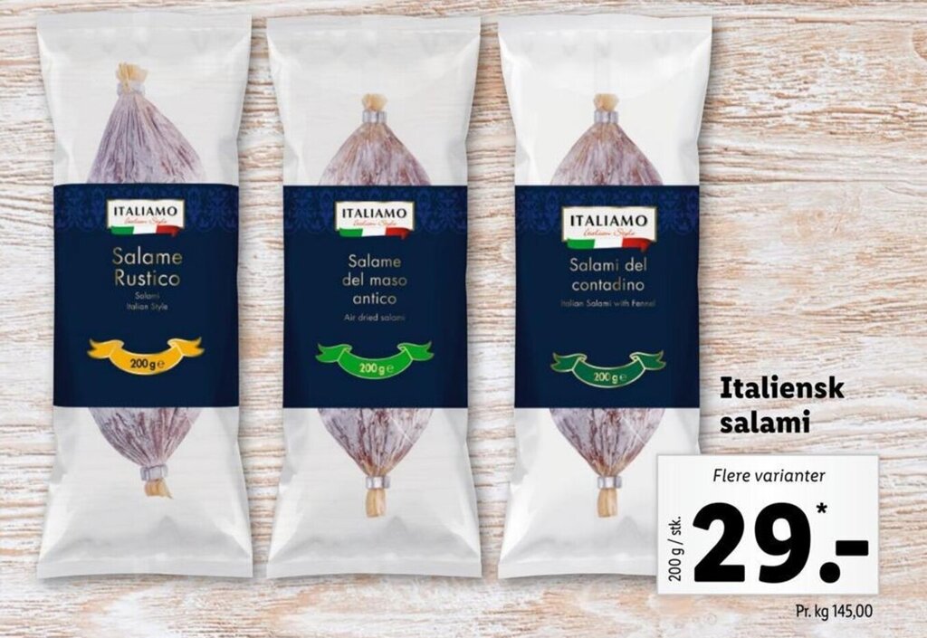 ITALIAMO Italiensk salami tilbud hos Lidl