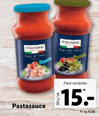 Lidl ITALIAMO Pastasauce tilbud