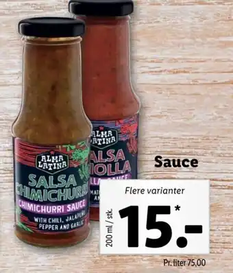 Lidl ALMA LATINA Sauce tilbud