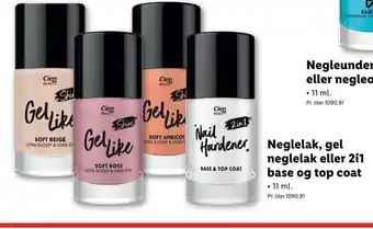 Lidl Cien Beauty Neglelak, gel neglelak eller 2i1 base og top coat tilbud