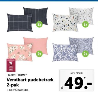 Lidl LIVARNO HOMEⓇ Vendbart pudebetræk 2-pak tilbud