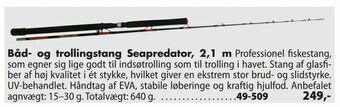 Båd- og trollingstang Seapredator, 2,1 m