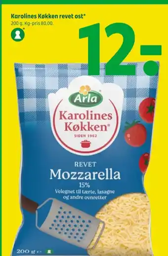 Coop 365 Karolines revet ost mozzarella tilbud