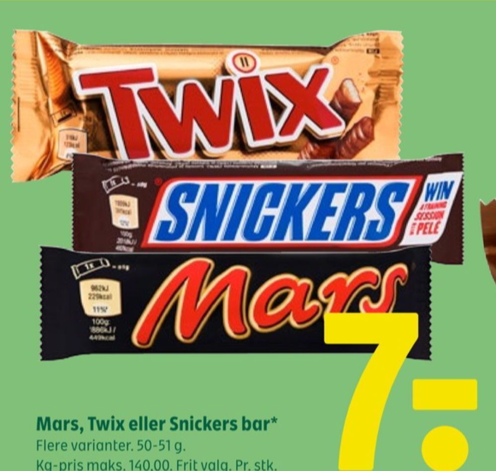 Coop 365 Snickers chokoladebar tilbud
