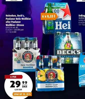 Scandinavian Park Heineken, Beck's, Paulaner Hefe-Weißbier eller Paulaner Weißbier- Zitrone tilbud
