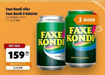 Scandinavian Park Faxe Kondi eller Faxe Kondi 0 Kalorier tilbud