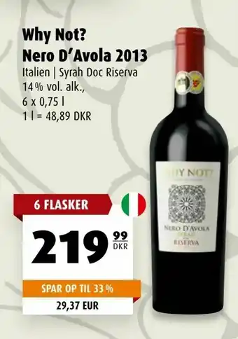 Scandinavian Park Why Not? Nero D'Avola 2013 tilbud