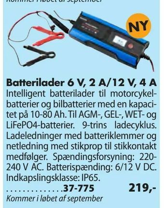 Biltema Batterilader 6 V, 2 A/12 V, 4 A tilbud