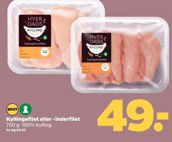 Netto Kyllingefilet eller -inderfilet tilbud
