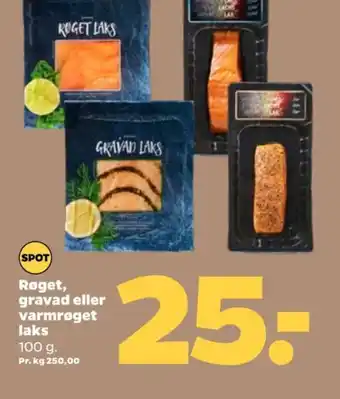Netto Roget Gravad eller Varmroget Laks tilbud