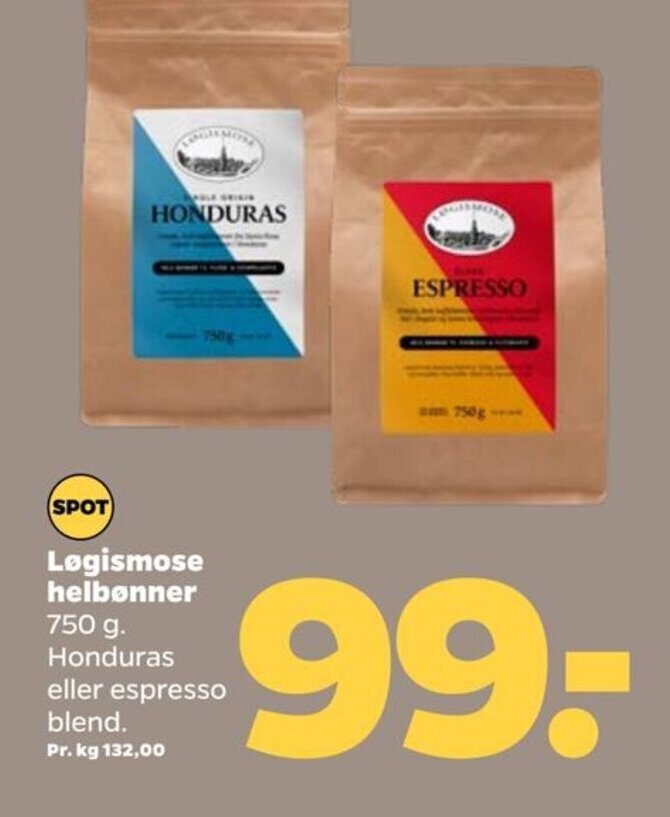 Netto Løgismose helbønner tilbud