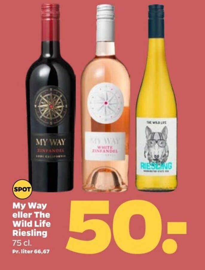 Netto My Way eller The Wild Life Riesling tilbud
