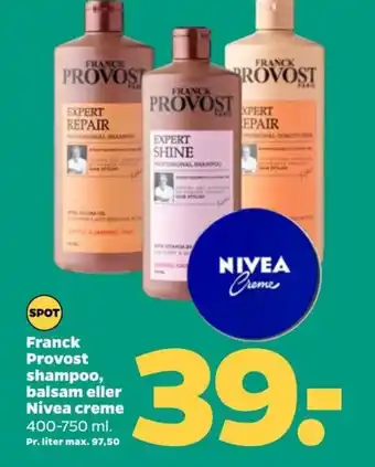 Netto Franck Provost shampoo, balsam eller Nivea creme tilbud