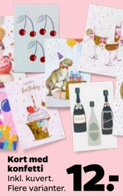 Netto Kort med konfetti tilbud