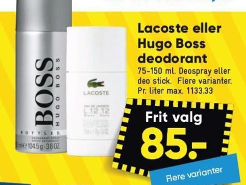 Bilka Lacoste eller Hugo Boss deodorant tilbud