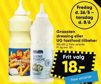 Graasten dressing eller UG fastfood tilbehør