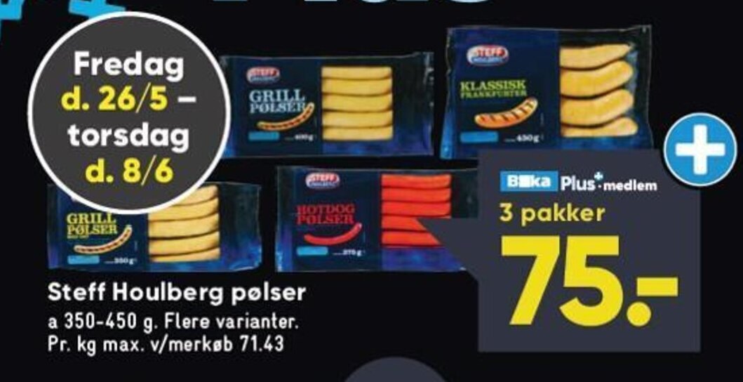 Bilka Steff Houlberg pølser tilbud