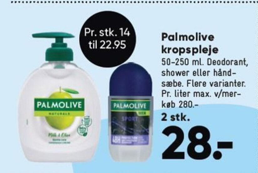 Bilka Palmolive kropspleje tilbud