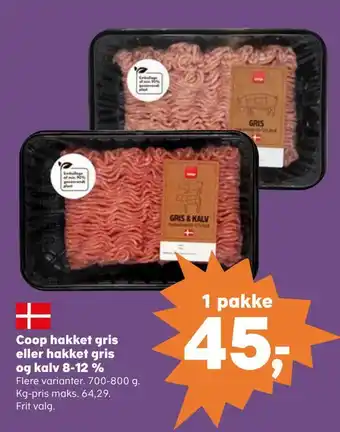 Coop hakket gris eller hakket gris og kalv 8-12 %