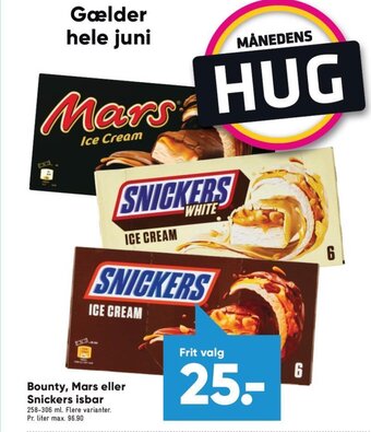 Bounty, Mars eller Snickers isbar