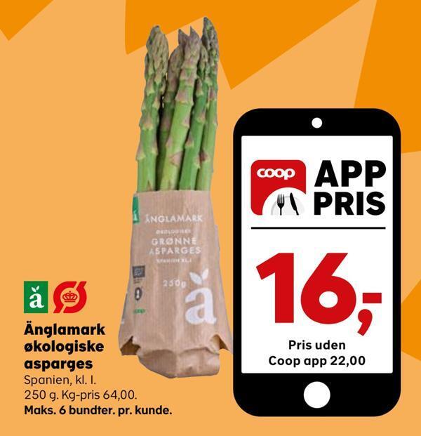 Kvickly Änglamark økologiske asparges tilbud