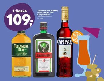 Kvickly Tullamore dew whiskey, jägermeister eller campari bitter tilbud