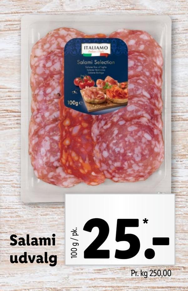 Salami udvalg tilbud hos Lidl