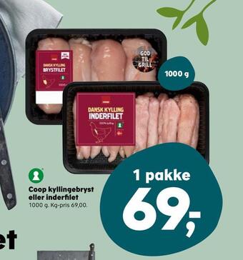 Kvickly Coop kyllingebryst eller inderfilet tilbud