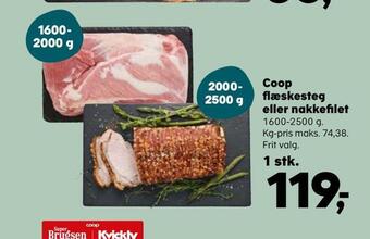 Kvickly Coop flæskesteg eller nakkefilet tilbud