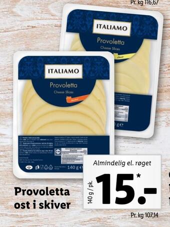 Lidl Provoletta ost i skiver tilbud