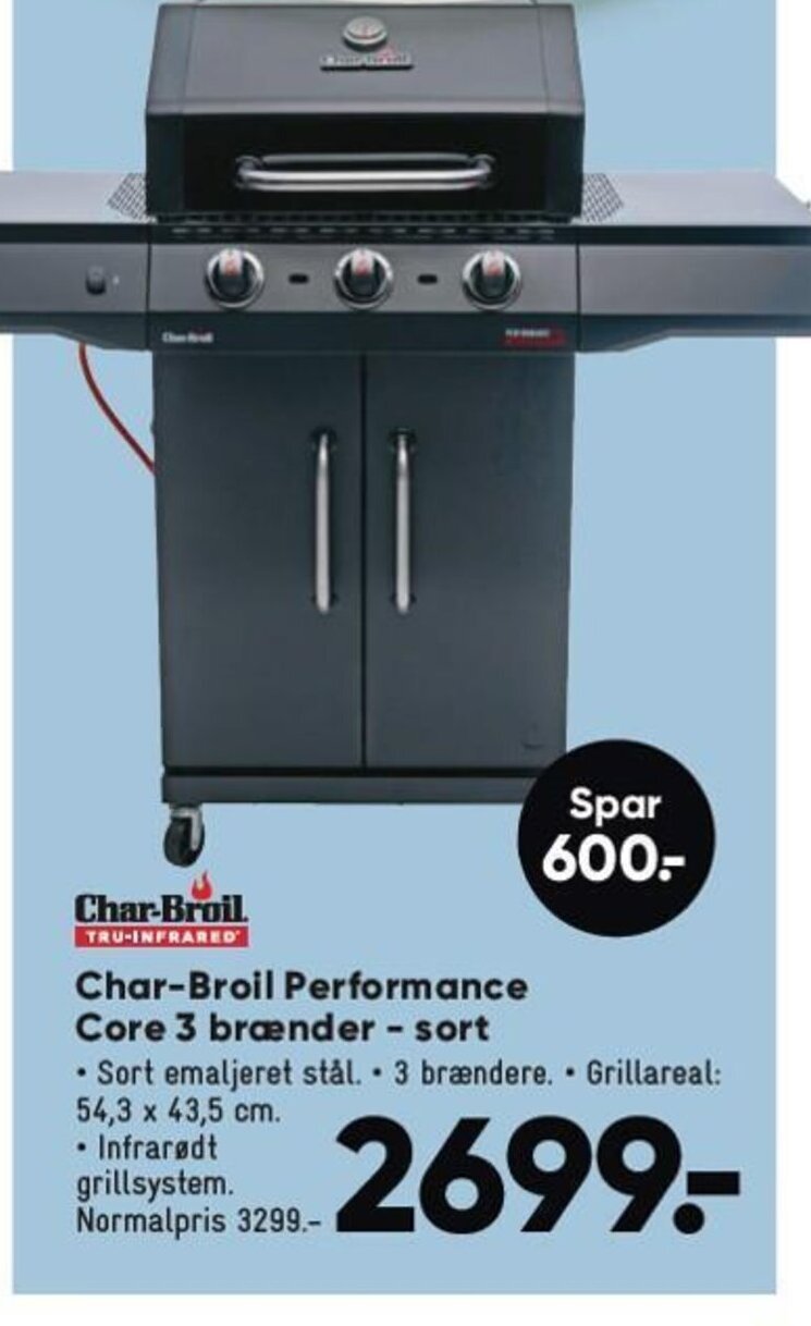 Bilka Char-Broil Performance Core 3 brænder - sort tilbud