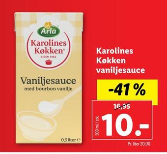 Lidl Karolines køkken vaniljesauce tilbud