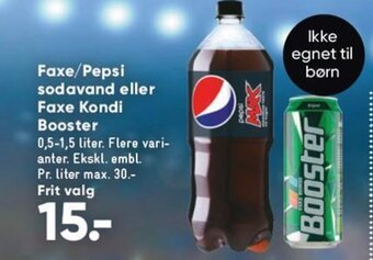 Bilka Faxe/Pepsi sodavand eller Faxe Kondi Booster tilbud