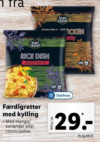 Lidl Færdigretter med kylling tilbud