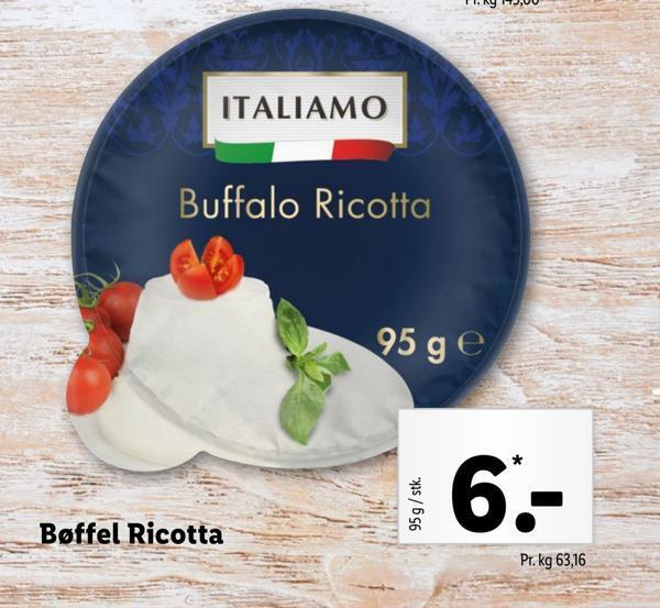 Bøffel ricotta tilbud hos Lidl