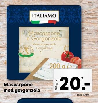 Lidl Mascarpone med gorgonzola tilbud