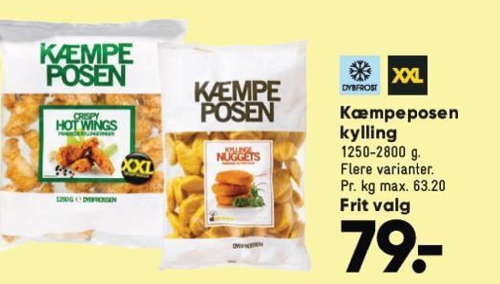 Bilka Kæmpeposen kylling tilbud