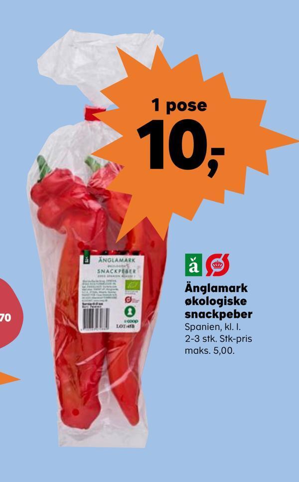 SuperBrugsen Änglamark økologiske snackpeber tilbud