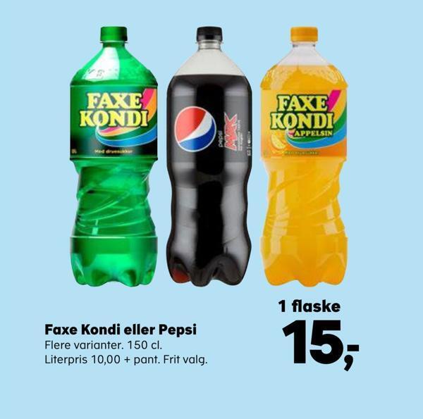 SuperBrugsen Faxe kondi eller pepsi tilbud