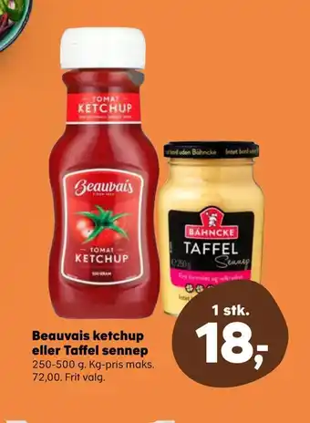 SuperBrugsen Beauvais ketchup eller taffel sennep tilbud