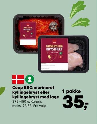 Coop bbq marineret kyllingebryst eller kyllingebryst med lage