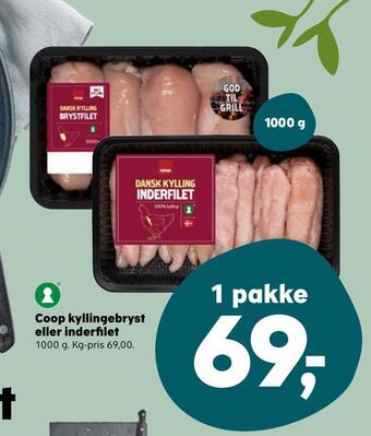 SuperBrugsen Coop kyllingebryst eller inderfilet tilbud