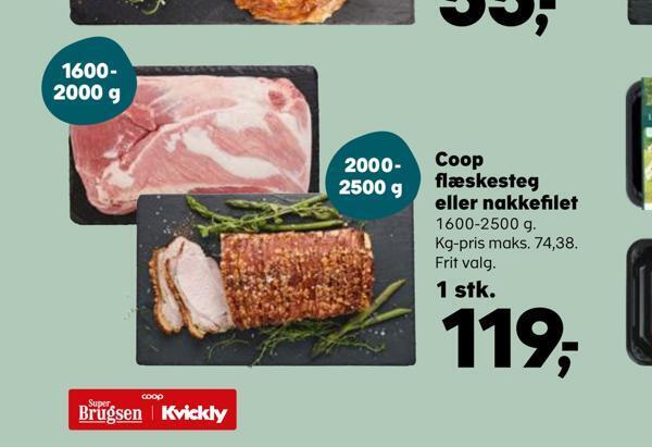 SuperBrugsen Coop flæskesteg eller nakkefilet tilbud