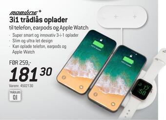 3i1 trådlås oplader