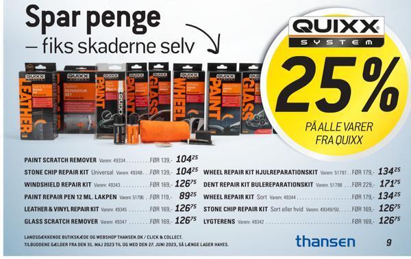 Thansen 25% på alle varer fra quixx tilbud